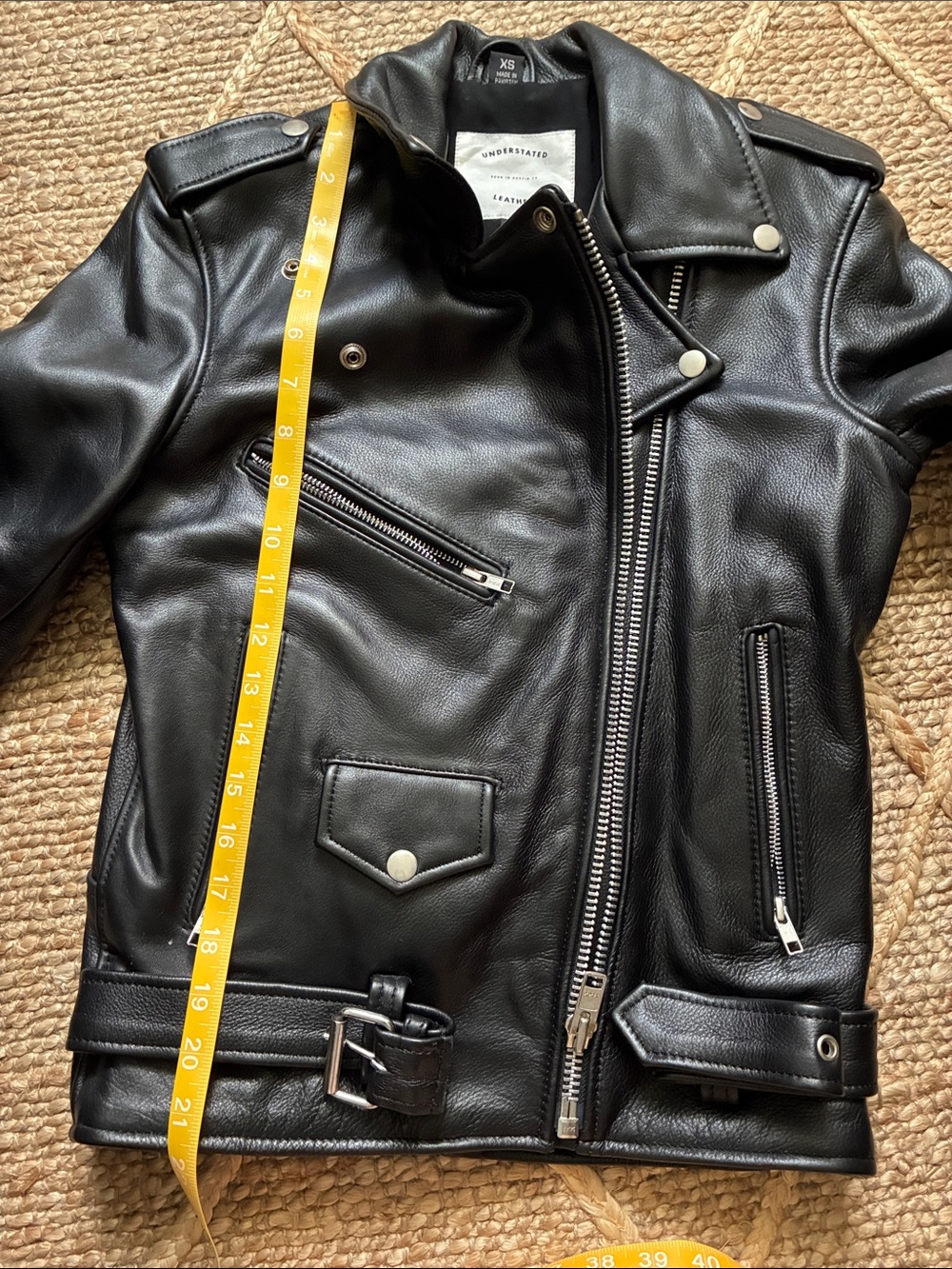 Blank NYC Black Moto Leather Jacket with Silver Hardware - Picture 5 of 5